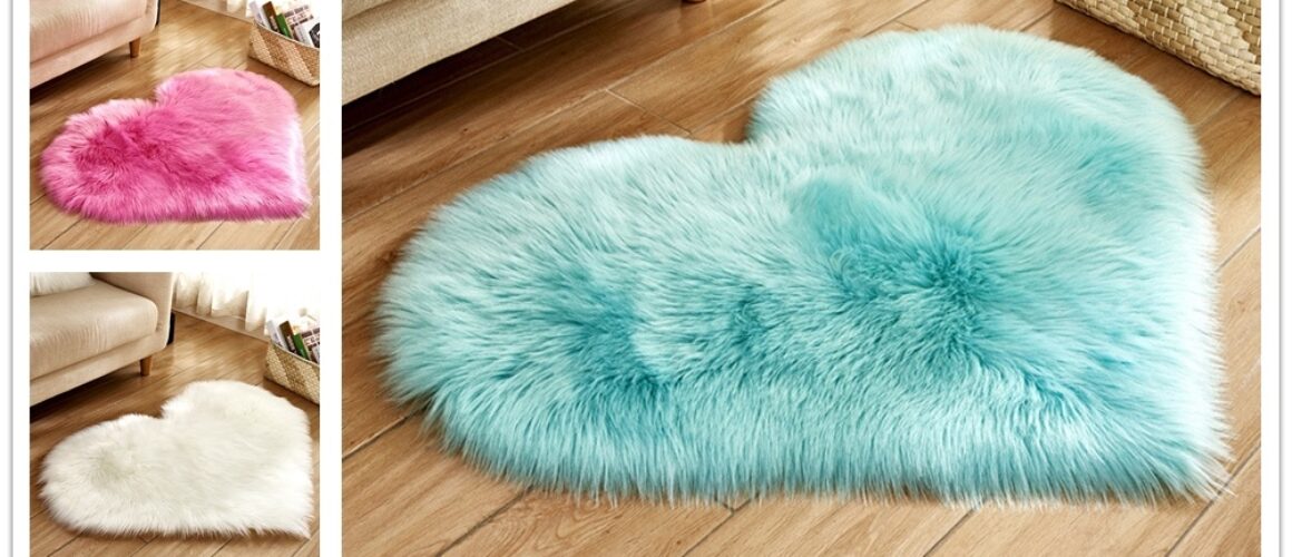 Plush Heart Shaped Carpet Non-Slip Mat Fluffy Rug Floor Mat Blanket Sofa Cushion Foot Pad Carpets For Living Room Home Decor