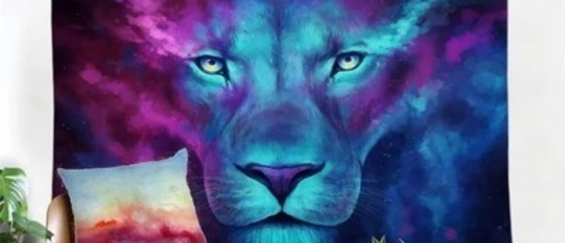 Firstborn Galaxy Lion Wall Tapestry