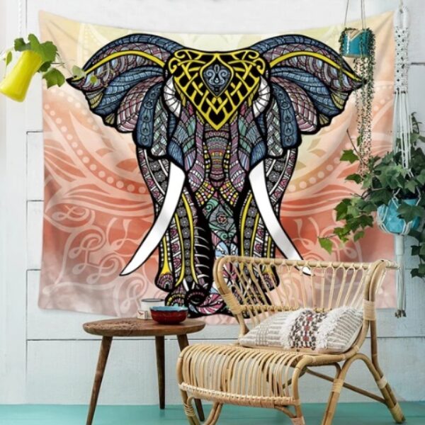 Light Mosaic Great Elephant Tapestry