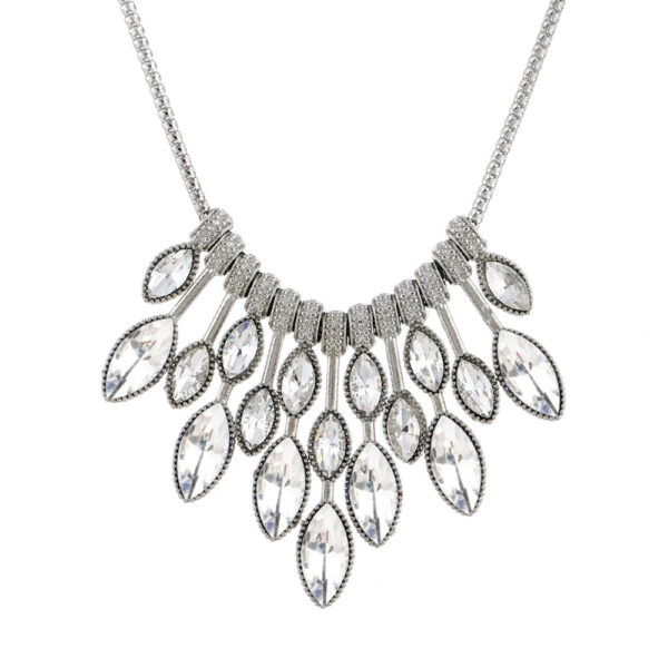 Full Diamond Maple Leaf Diamond Exaggerated Necklace